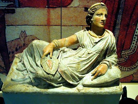 A Reclining Etruscan ca.150-120 BCE Badisches Landesmuseum Karlsruhe  Photo by Thoman Ihle